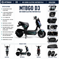 Vélo électrique 800W 60V pour adultes, type moto/scooter, avec écran LCD numérique intelligent, vitesse maximale 45-55km/h, vente en gros