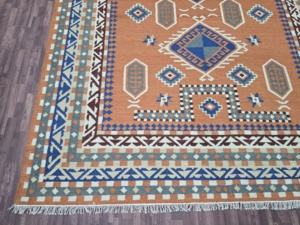 Hermosa alfombra turca de lana anudada a mano moderna, tamaño personalizable para sala de estar, hoteles, ejercicio en casa, técnica tejida para coche - Product Image 4