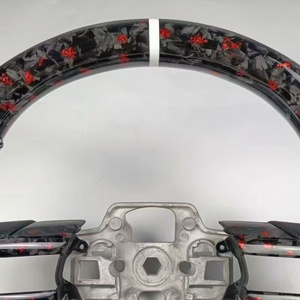 Volante de Fibra de Carbono Forjado Rojo Personalizado para <span class=keywords><strong>Ford</strong></span> Mustang Coupe 2015-2023 <span class=keywords><strong>Shelby</strong></span> S550 5.0L GT 350 500 - Product Image 6