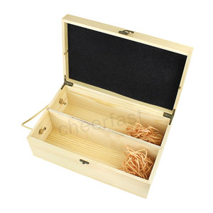 Caja de madera de Color Natural de forma Simple de alta calidad, cajas de madera Natural para amantes de Diy para joyería, caja de madera rectangular sin terminar - Product Image 2