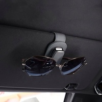 Support universel pour lunettes de soleil et porte-cartes en cuir PU pour pare-soleil de voiture, en stock, pour l'exportation, pince à lunettes auto