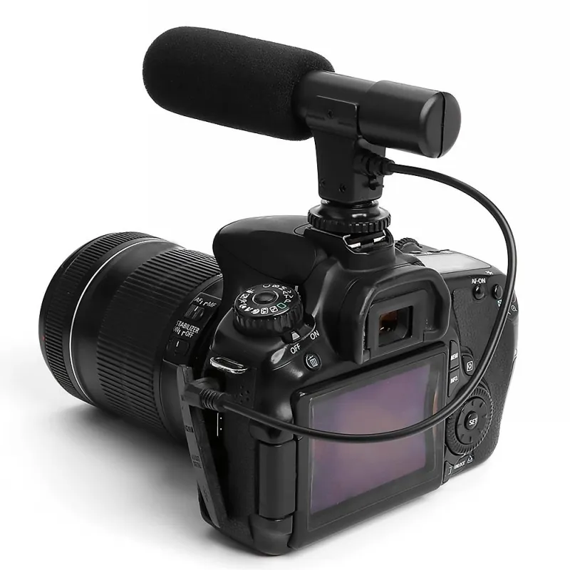 Micrófono estéreo externo para cámara Canon, Nikon, DSLR, DV, videocámara, MIC-01, SLR, 3,5mm
