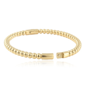 Women's Round Bead Titanium Steel <b>Bracelet</b> Steel Gold Color Gift Jewelry 13015 - Product Image 4