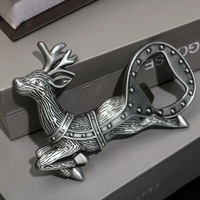 Винтажная открывалка для бутылок в виде оленя из цинкового сплава, рождественская открывалка для пивных крышек, портативная металлическая открывалка для бара, вечеринок, праздников, сувенир, подарок