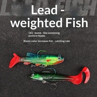 Vente en gros usine de leurres de pêche lestés en PVC - leurres souples de 9g à queues torsadées et têtes de jig de 12g à queue en T, leurres phosphorescents