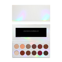 Palette de fards à paupières minéraux mats et scintillants 12 couleurs, longue tenue 24H, sans cruauté animale, marque privée ODM pour maquilleurs professionnels, 1,2g, 12 compartiments