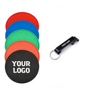 Sous-verres en silicone personnalisables avec logo, style classique, pour boissons, bars, restaurants, promotionnels, cadeaux d'affaires - Product Image 1