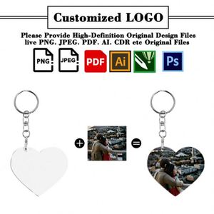 Customised Business Double Sides Printing MDF Rectangle Round Heart Square Sublimation Blanks Keychains - Product Image 2