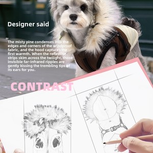 Hoodie d'hiver <span class=keywords><strong>pour</strong></span> <span class=keywords><strong>chien</strong></span> en polyester, protecteur, pliable, coupe-vent, rembourré - Product Image 2