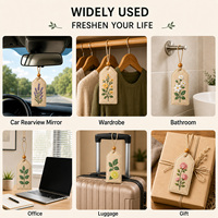 Pengharum Mobil Gaya Nordik, Ornamen Gantung Sachet Anyaman, Gantungan Kunci, Kantong Aroma Lavender Custom, Liontin Kain Bersulam, Hadiah