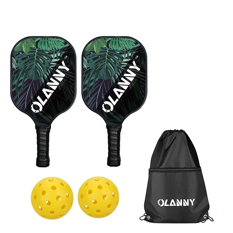 OEM tùy chỉnh mịn bề mặt sợi Carbon usapa pickleball mái chèo thiết lập của 2 với bốn pickleballs