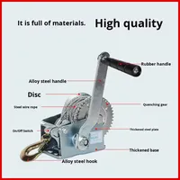 Treuil manuel portable JUNDA SL-BHW1200 de 1200lbs/600lbs de capacité avec câble en acier pour bateau - Vente en gros