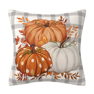 Housse de coussin en feuille d'érable de citrouille carrée de haute qualité Design peint pour la maison pour Thanksgiving automne taies d'oreiller housses de coussin - Product Image 4