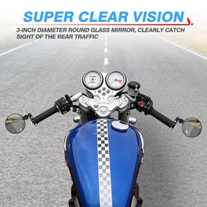 <span class=keywords><strong>Espejos</strong></span> Retrovisores Universales para Motocicleta, Redondos, <span class=keywords><strong>Plegables</strong></span>, Convexos, de 7/8" (22mm), para Honda, Scooter, Suzuki, Yamaha y Más - Product Image 5