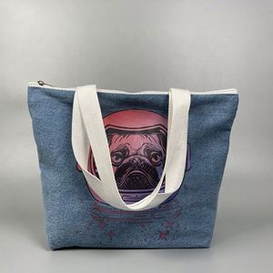 New Recycle Zip Lock Black Canvas Tote <b>Bag</b> Cotton Webbing Demin Cotton Canvas With Zip - Product Image 1