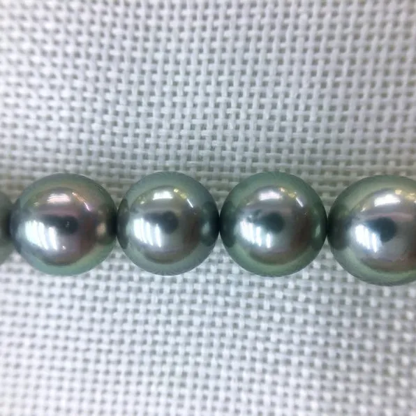10-12 millimetri di colore Naturale di Tahiti perla perline Grande rotonda grigio collana di perle di acqua salata