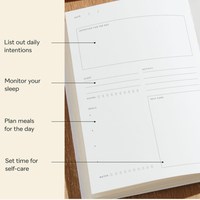 Carnet de notes esthétique personnalisé à couverture rigide A5, ligné, pour journal quotidien, bien-être et soins personnels 2026 2027