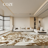 Tapis italien de luxe brun clair aux tons terreux pour salon, tapis rétro américain de luxe haut de gamme fait main pour salon