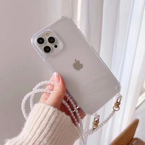 Luxe Coréen Bandoulière Longe <span class=keywords><strong>Collier</strong></span> Perle Chaîne Téléphone étui pour <span class=keywords><strong>iphone</strong></span> <span class=keywords><strong>11</strong></span> 12 13 14 15 16 Pro Max Couverture avec Sangle - Product Image 1