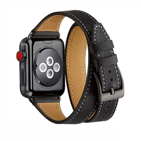 Handgefertigtes Präzisions-Lederarmband für Damen, Kompatibel mit 40-49mm Uhren, Luxuriöses Doppelwickel-Design