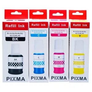 AOMYA premium ink GI-11 GI-71 Kit di ricarica per Canon PIXMA G2160/G3160/G1020/G2020/G2021/G2060/G3020/G3021/G3060 colorante ad acqua In