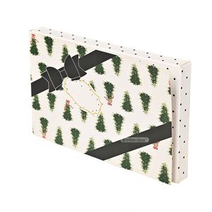 Caja de Regalo Rígida de Diseño Personalizado con Cinta, Patrón de Árbol de Navidad, Cartón Rectangular, Empaque de Alta Gama para Regalos y Manualidades - Product Image 4