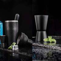 Zwarte Cocktail Shaker Set 10 Pc Cocktail Maker Set Shaker Cocktail Shaker Set Bamboe