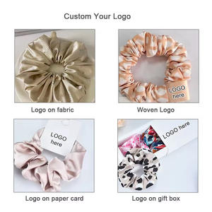 SC3040C Op maat gemaakte bedrukte logo satijnen haarbandjes, gepersonaliseerde <span class=keywords><strong>scrunchies</strong></span> met aangepast patroon, inclusief aangepaste verpakking - Product Image 2