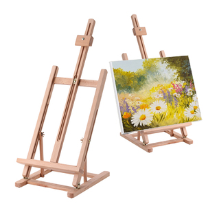 Caballete de mesa de madera ajustable, portátil, plegable, con estructura estable para artistas, para pintura, bocetos, lienzo, acrílico y óleo - Product Image 1