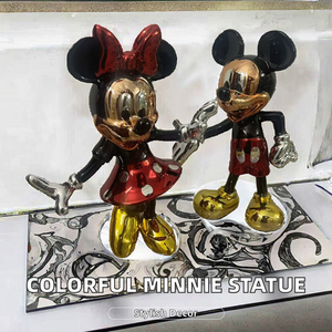 Statua in Resina di <span class=keywords><strong>Minnie</strong></span> Mouse Dipinta a Mano in Vari Colori, 28cm, Personaggio dei Cartoni Animati, Figurina per Casa e Tavolo - Product Image 2