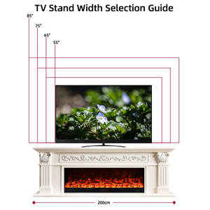थोक आधुनिक सफेद सजावट वास्तविक लौ फ्रीस्टैंडिंग faux फायरप्लेस सजावटी इलेक्ट्रिक फायरप्लेस मैटल - Product Image 2