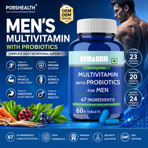 Multivitamínico <span class=keywords><strong>para</strong></span> Hombre de Marca Privada con Probióticos en Tabletas |   Vitamina B, C <span class=keywords><strong>y</strong></span> <span class=keywords><strong>Magnesio</strong></span> <span class=keywords><strong>para</strong></span> Energía <span class=keywords><strong>y</strong></span> Apoyo Inmunológico, Fábrica OEM con Certificación GMP - Product Image 1