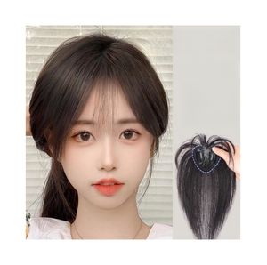 100% <span class=keywords><strong>cheveux</strong></span> humains <span class=keywords><strong>frange</strong></span> perruque <span class=keywords><strong>droite</strong></span> Texture haut postiche moyenne densité naturel noir <span class=keywords><strong>cheveux</strong></span> humains Topper pour les femmes - Product Image 1