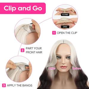 <span class=keywords><strong>Flequillo</strong></span> <span class=keywords><strong>Postizo</strong></span> con Clip para el Cabello, 2 Piezas, <span class=keywords><strong>Flequillo</strong></span> Clásico para Rostro, <span class=keywords><strong>Flequillo</strong></span> Falso para Mujer, Uso Diario, Color Sólido Platino - Product Image 5