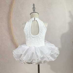 2025 gran oferta <span class=keywords><strong>niñas</strong></span> encaje blanco <span class=keywords><strong>Ballet</strong></span> leotardo niños cuello alto tutú <span class=keywords><strong>baile</strong></span> leotardo princesa vestido - Product Image 6
