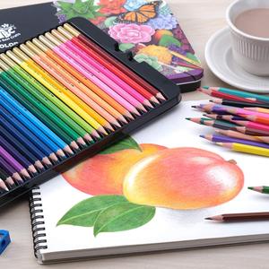 Ensemble <span class=keywords><strong>de</strong></span> crayons personnalisés en usine, 48 couleurs aquarelle avec boîte en métal pour enfants et adultes, fournitures artistiques, stylos <span class=keywords><strong>de</strong></span> <span class=keywords><strong>couleur</strong></span> pour la peinture sur papier - Product Image 2