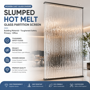 Cloison <span class=keywords><strong>en</strong></span> verre texturé soufflé à chaud, séparateurs modernes <span class=keywords><strong>en</strong></span> verre trempé, matériau de construction pour bureaux sécurisés et privés - Product Image 2