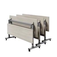 Table de conférence et de formation moderne pliable en bois, mobilier de bureau commercial multifonctionnel et extensible