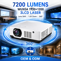 Projecteur laser professionnel 7200 lumens WUXGA 1920x1200 3LCD avec déplacement de l'objectif et zoom optique