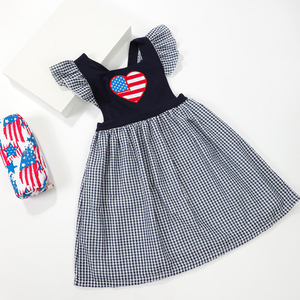 Nouveaux ensembles de vêtements pour enfants pour le 4 juillet, shorts pour enfants, broderie de chien, vêtements pour enfants en vichy rose - Product Image 2