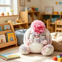 Peluche Monstre Personnalisée Tie-Dye en Fourrure Moelleuse avec Visage Souriant Amusant, Jouet Doux et Écrasable pour Acheteurs en Gros de Souvenirs Nouveauté