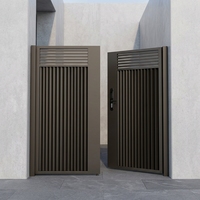 Portails doubles battants automatiques en alliage d'aluminium pour villa, avec design moderne et surface thermolaquée