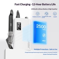 JD206H Ponceuse/Perceuse à Ongles Professionnelle Sans Fil Portable 48W Haute Vitesse 0-35000 tr/min Matériau ABS Prise US Garantie 1 An