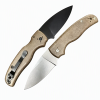 Navaja Plegable con Hoja de Acero S30V, Mango de Lino Micarta, Orificio para el Pulgar, Alta Calidad para Actividades al Aire Libre, EDC, Personalizable OEM