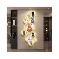 Décoration maison lumières LED ours 3D tenture murale oeuvre cristal porcelaine dans le style Art déco nature morte