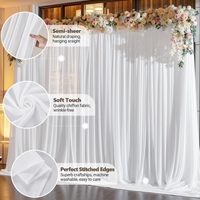 Telas de Chifón para Cortinas de Boda, Cortinas Transparentes para Fotografía, Telas para Telones de Fondo de Chifón sin Arrugas