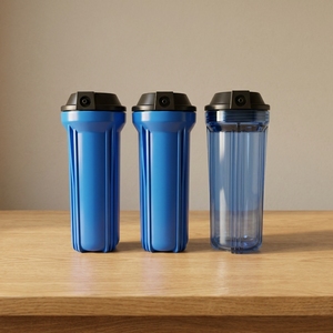Boîtier de filtre à eau transparent standard de 10 pouces pour le traitement de l'eau au point d'utilisation - Vente en gros mondiale - Product Image 1