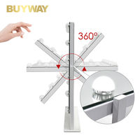 Miroir de maquillage BUYWAY Hollywood avec ampoules LED, miroir de table blanc avec piliers inclinables et commande tactile