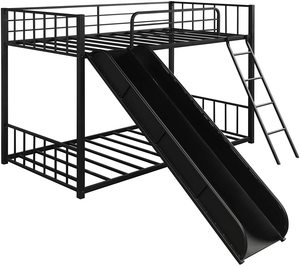 Twin Over Twin <strong>Bunk</strong> <strong>Slide</strong> <strong>Bed</strong> Metal <strong>Bunk</strong> <strong>Bed</strong> <strong>with</strong> <strong>Slide</strong> for Kids - Product Image 1