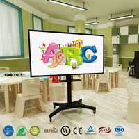 Soporte de TV Motorizado con Altura Ajustable, Carro de TV Eléctrico con Control Remoto y APP, Estructura de Acero Laminado en Frío, Carro de TV Móvil